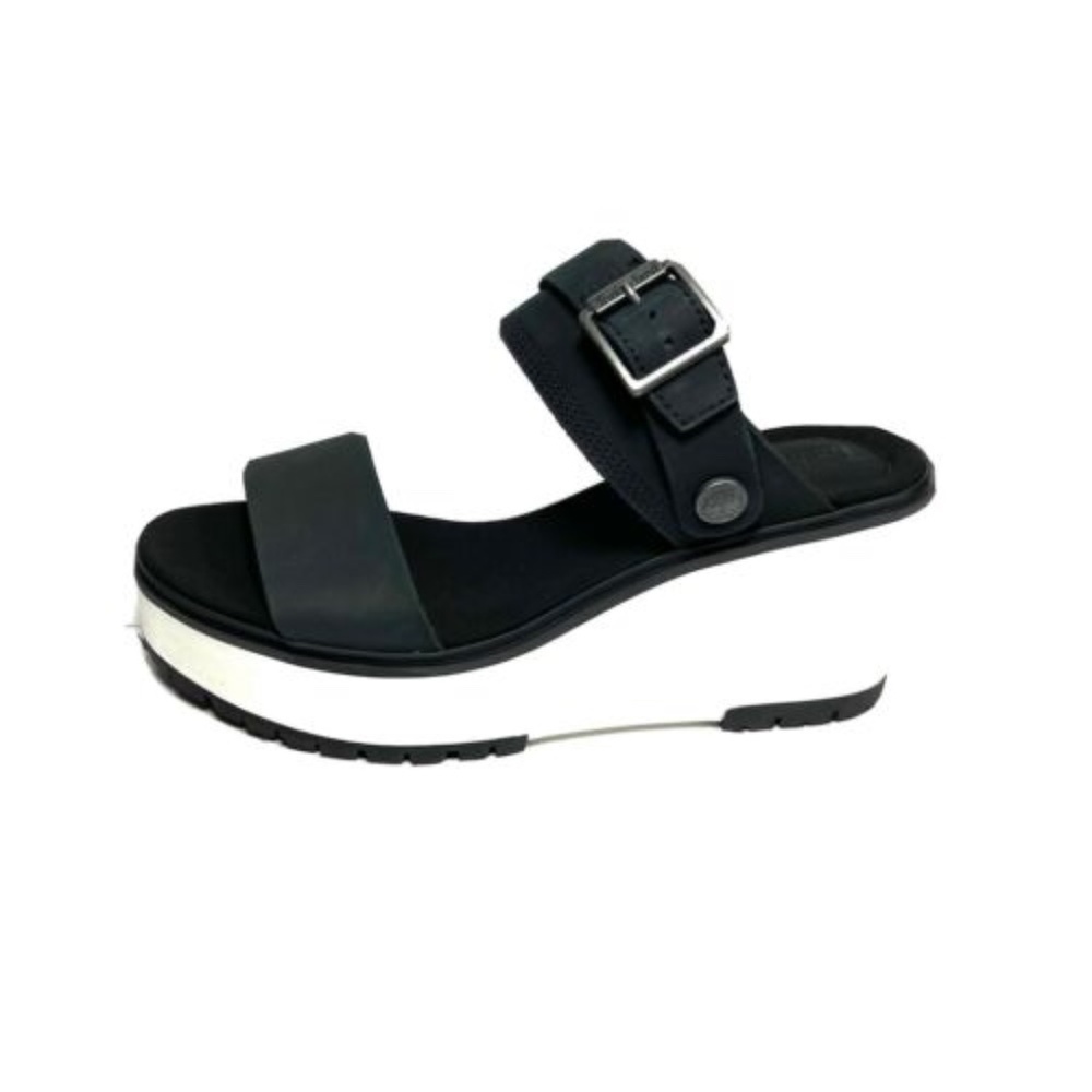 Timberland Koralyn Platform Wedge Sandals Womens Size 9 M Black Nubuck NIB